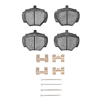 1311-0518-11 3000-Series Semi-Metallic Brake Pads & Hardware Kit, 1974-2016 Land Rover, Position: Rear