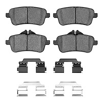 1311-1630-02 3000-Series Semi-Metallic Brake Pads & Hardware Kit, 2012-2018 Mercedes-Benz, Position: Rear
