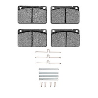 1551-0043-03 5000 Advanced Low-Metallic Brake Pads & Hardware Kit, 1967-1987 Volvo, Position: Front