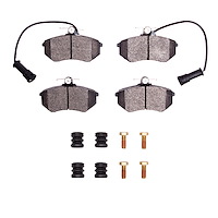 1551-0290-02 5000 Advanced Semi-Metallic Brake Pads & Hardware Kit, 1983-1991 Audi/Volkswagen, Position: Front