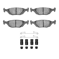 1551-0322-01 5000 Advanced Low-Metallic Brake Pads & Hardware Kit, 1986-1998 GM, Position: Rear