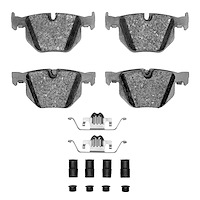1551-0683-12 5000 Advanced Low-Metallic Brake Pads & Hardware Kit, 2004-2010 BMW, Position: Rear