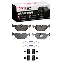 1551-0692-12 5000 Advanced Low-Metallic Brake Pads & Hardware Kit, 1996-2003 BMW, Position: Rear