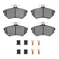 1551-0696-01 5000 Advanced Low-Metallic Brake Pads & Hardware Kit, 1984-2002 Audi/Volkswagen, Position: Front