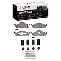 1551-0760-01 5000 Advanced Low-Metallic Brake Pads & Hardware Kit, 1998-2005 Mercedes-Benz, Position: Front