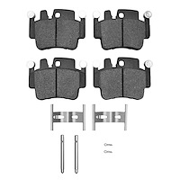 1551-0917-01 5000 Advanced Low-Metallic Brake Pads & Hardware Kit, 1998-2007 Porsche, Position: Front,Rear