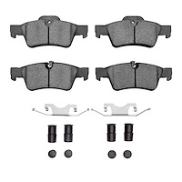 1551-1122-01 5000 Advanced Low-Metallic Brake Pads & Hardware Kit, 2005-2018 Mercedes-Benz, Position: Rear