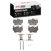 1551-1135-02 5000 Advanced Low-Metallic Brake Pads & Hardware Kit, Fits Select Porsche, Position: Rear,Front