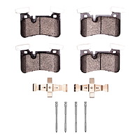 1551-1450-02 5000 Advanced Low-Metallic Brake Pads & Hardware Kit, 2011-2013 Mercedes-Benz, Position: Rear