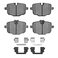 1553-1850-01 5000 Advanced Low-Metallic Brake Pads & Hardware Kit, Fits Select BMW, Position: Rear