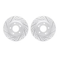 2002-03012 Geoperformance Drilled/Slotted Brake Rotors, Fits Select Kia/Hyundai/Genesis, Position: Front