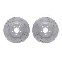 2002-21000 Geoperformance Drilled/Slotted Brake Rotors, Fits Select Kia/Hyundai/Genesis, Position: Front