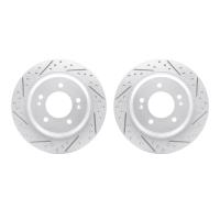 2002-21020 Geoperformance Drilled/Slotted Brake Rotors, Fits Select Kia/Hyundai/Genesis, Position: Rear