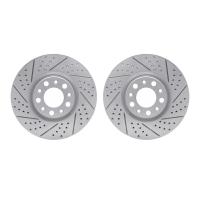2002-39001 Geoperformance Drilled/Slotted Brake Rotors, Fits Select Mopar, Position: Front
