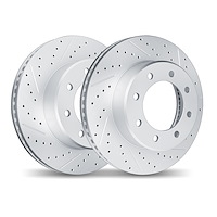2002-40020 Geoperformance Drilled/Slotted Brake Rotors, 1973-1974 Mopar, Position: Front