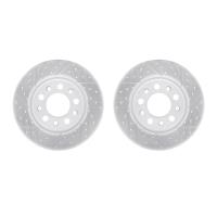 2002-42023 Geoperformance Drilled/Slotted Brake Rotors, Fits Select Mopar, Position: Rear
