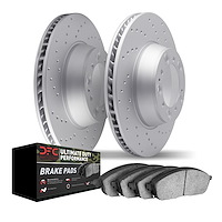 2402-39000 Geoperformance Drilled Brake Rotors with Ultimate-Duty Brake Pads Kit, Fits Select Mopar, Position: Rear