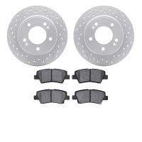 2502-21026 Geoperformance Drilled/Slotted Rotors w/5000 Advanced Brake Pads Kit, Fits Select Kia/Hyundai/Genesis, Position: Rear