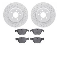 2502-31072 Geoperformance Drilled/Slotted Rotors w/5000 Advanced Brake Pads Kit, 2012-2019 BMW, Position: Front