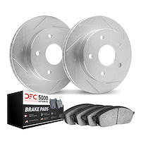 2502-73244 Geoperformance Slotted Brake Rotors w/5000 Advanced Brake Pads Kit, Fits Select Audi/Volkswagen, Position: Rear