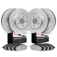 2504-31031 Geoperformance Drilled/Slotted Rotors w/5000 Advanced Brake Pads Kit, 2012-2019 BMW, Position: Front and Rear