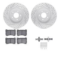 2512-03050 Geoperformance Drilled/Slotted Rotors w/5000 Advanced Brake Pads Kit & Hardware, 2011-2014 Kia/Hyundai/Genesis, Posit
