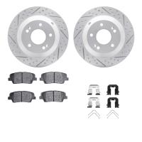 2512-03088 Geoperformance Drilled/Slotted Rotors w/5000 Advanced Brake Pads Kit & Hardware, 2010-2019 Kia/Hyundai/Genesis, Posit