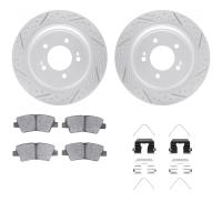 2512-21030 Geoperformance Drilled/Slotted Rotors w/5000 Advanced Brake Pads Kit & Hardware, 2017-2020 Kia/Hyundai/Genesis, Posit