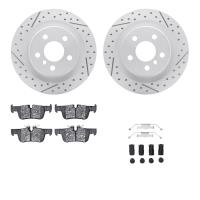2512-31119 Geoperformance Drilled/Slotted Rotors w/5000 Advanced Brake Pads Kit & Hardware, 2018-2018 BMW, Position: Rear
