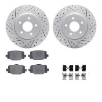 2512-68009 Geoperformance Drilled/Slotted Rotors w/5000 Advanced Brake Pads Kit & Hardware, Fits Select Infiniti/Nissan, Positio