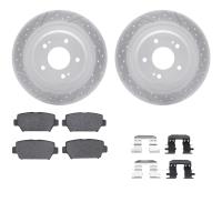2512-72031 Geoperformance Drilled/Slotted Rotors w/5000 Advanced Brake Pads Kit & Hardware, Fits Select Mitsubishi, Position: Re