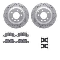 2512-74089 Geoperformance Drilled/Slotted Rotors w/5000 Advanced Brake Pads Kit & Hardware, 2011-2018 Multiple Makes/Models, Pos