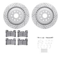 2512-75033 Geoperformance Drilled/Slotted Rotors w/5000 Advanced Brake Pads Kit & Hardware, Fits Select Lexus/Toyota/Scion, Posi