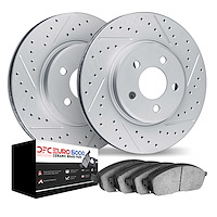 2602-31283 Geoperformance Drilled/Slotted Rotors w/5000 Euro Ceramic Brake Pads Kit, Fits Select Multiple Makes/Models, Position