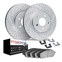 2612-31304 Geoperformance Drilled/Slotted Rotors w/5000 Euro Ceramic Brake Pads Kit & Hardware, Fits Select Multiple Makes/Model