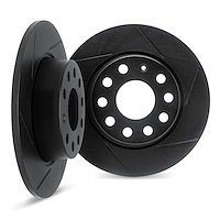 3002-47046 Slotted Brake Rotors [Black], 1983-1998 GM, Position: Front