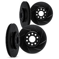 3004-10001 Slotted Brake Rotors [Black], Fits Select Kia/Hyundai/Genesis, Position: Front and Rear