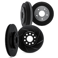 3004-40143 Slotted Brake Rotors & Drums Kit [Black], 1974-1981 Mopar, Position: Front and Rear