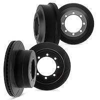 3004-48025 Slotted Brake Rotors & Drums Kit [Black], 1992-2002 GM, Position: Front and Rear