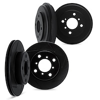 3004-72063 Slotted Brake Rotors & Drums Kit [Black], 2012-2017 Mitsubishi, Position: Front and Rear