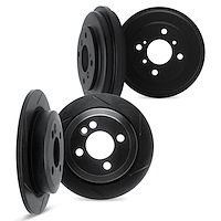 3004-92009 Slotted Brake Rotors & Drums Kit [Black], 2011-2015 GM, Position: Front and Rear