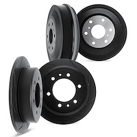 3004-92042 Slotted Brake Rotors & Drums Kit [Black], 2002-2018 Infiniti/Nissan, Position: Front and Rear