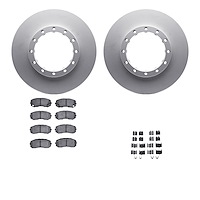 4212-72087 Geospec Brake Rotors w/Heavy-Duty Brake Pads & Hardware, 2010-2011 Freightliner, Position: Rear