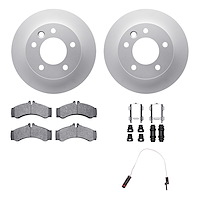 4222-40008 Geospec Brake Rotors w/Heavy-Duty Brake Pads/Sensor & Hardware Kit, 2003-2006 Mopar, Position: Front