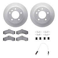 4222-40009 Geospec Brake Rotors w/Heavy-Duty Brake Pads/Sensor & Hardware Kit, 2003-2006 Mopar, Position: Front