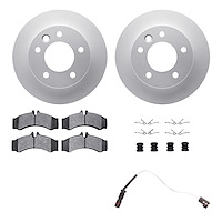 4222-40010 Geospec Brake Rotors w/Heavy-Duty Brake Pads/Sensor & Hardware Kit, 2003-2006 Mopar, Position: Front