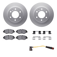 4222-40013 Geospec Brake Rotors w/Heavy-Duty Brake Pads/Sensor & Hardware Kit, 2007-2018 Multiple Makes/Models, Position: Front