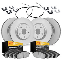 4224-40006 Geospec Brake Rotors w/Heavy-Duty Brake Pads/Sensor & Hardware Kit, 2006-2006 Mopar, Position: Front and Rear