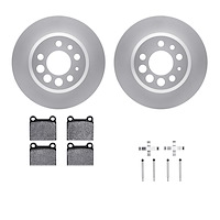 4312-27001 Geospec Brake Rotors with 3000-Series Ceramic Brake Pads & Hardware, 1975-1997 Volvo, Position: Rear