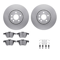 4312-27025 Geospec Brake Rotors with 3000-Series Ceramic Brake Pads & Hardware, 2007-2018 Volvo, Position: Front